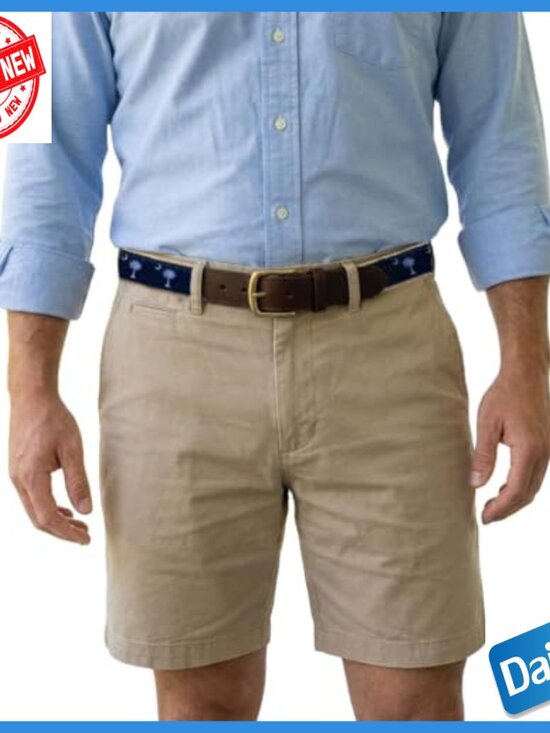 Genuine Leather Cotton Web Belt with Brass Buckle Size 42 main image 5